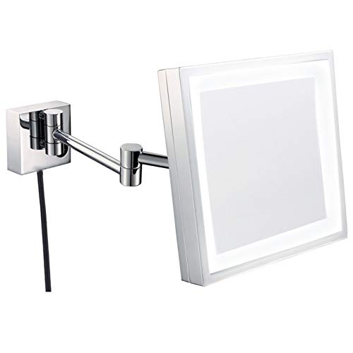 Miroir de maquillage mural pour routine beauté du matin avec loupe 3X et éclairage doux
