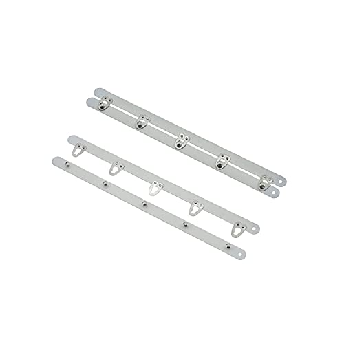 KOZOREN 2 Pairs of White Corset Busk with Silver Buttons, Spring Steel Corset Busks for Sewing and Closure of Womens Corsets, 9.45'', 5 Buckles