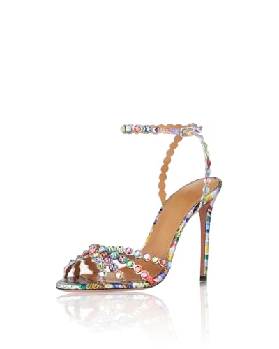 Beauty Cry Rhinestone Heels Strappy Stiletto Sexy High Heels for Wedding Party Date