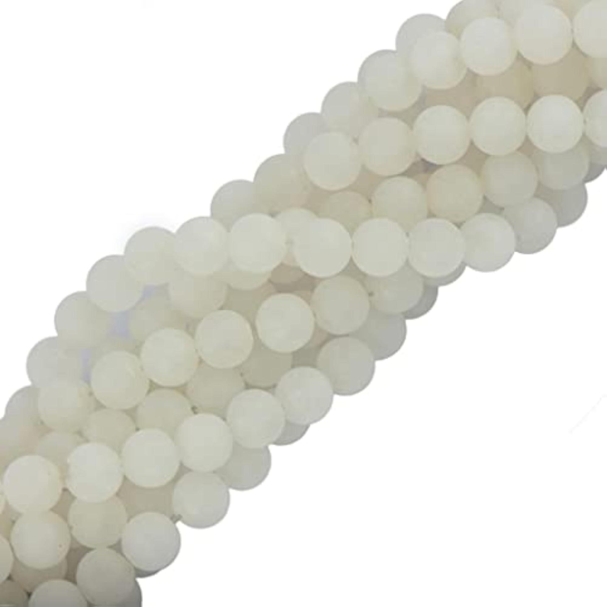 Natural White Jade Gemstone Loose Beads for Jewellery Making