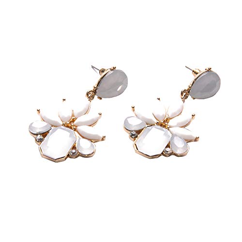 Original encantador blanco O rosa tono oro flor moda pendiente pendiente de gota estilo(S698) (blanco) Cover