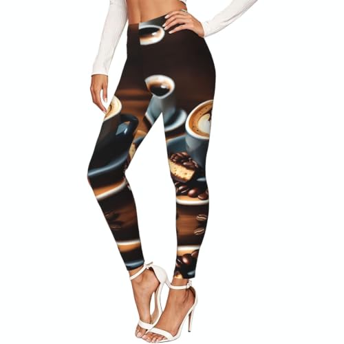 Leggings de compresión para mujer mallas de café para yoga y paseos