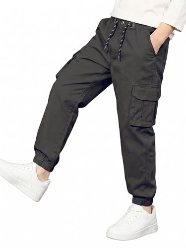 Image of A.T.U.N. (ALL THINGS UBER NICE) Boys Cotton Cargo Pants | Soft Comfortable Casual Wear | Relaxed Fit Trousers with 6 Utility Pockets | Adjustable Waist for Daily Outdoor and Travel Use