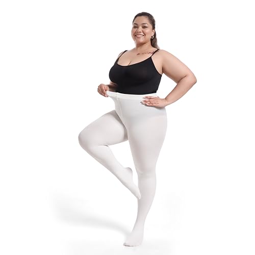 Image of Frola Plus Size Fleece Lined Tights Women Winter Warm Thermal Tights, 11+ Colors High Waisted Opaque Pantyhose