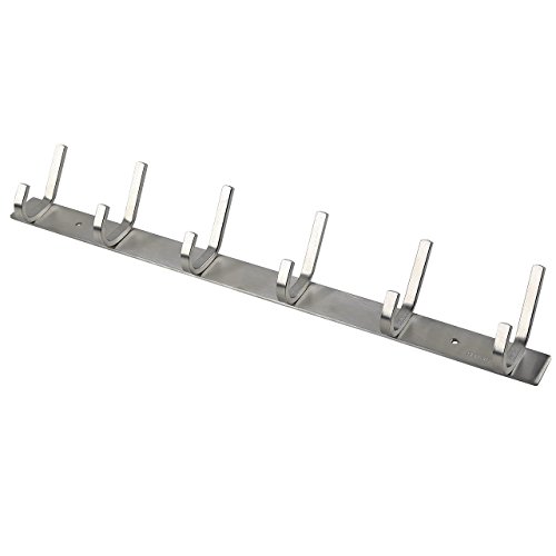 Webi 2 Packs, Heavy Duty Stainless Steel 304 Hook Rail Coat Rack, Satin Finish, Great Home Storage & Organization For Bedroom, Bathroom, Foyers, Hallways #TOP1
