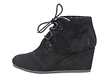 Dunes Women's Zeta wedge bootie +Wide Width available, BLACK, 8.5