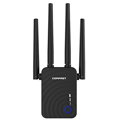 Comfast WiFi Booster 1200Mbps WiFi Range Extender 2.4GHz /5.8GHz Wireless WiFi Repetidor con antenas externas, Router/Repetidor/Access Point Mode, WPS, UK Plug