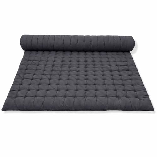 Image of ATOOTFUSION Soft Cotton Quilt | Foldable Light Weight Filled Single Firm Cotton Quilt Mattress| Gadda (Solid Coloured, 2 Sleeping Capacity, 5 x 6 ft or 72 x 60 Inches Queen) (Grey)
