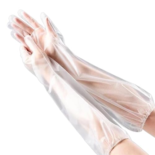 Hipifans Long Sleeve Cleaning Gloves 10Pcs/Set Reusable & Waterproof Protective Rubber Gloves for Household Duties Kitchen Dishwashing Gardening - 23.6 Inch