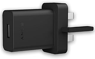 Genuine Sony® Adaptive Mains Charger Plug EP800 / UCH10 / UCH20 & Micro USB/Type C Charge & Sync Data Cable and Compatible to All Other Micro USB/Type C Devices (Sony EP800 - AC-0030-UK)