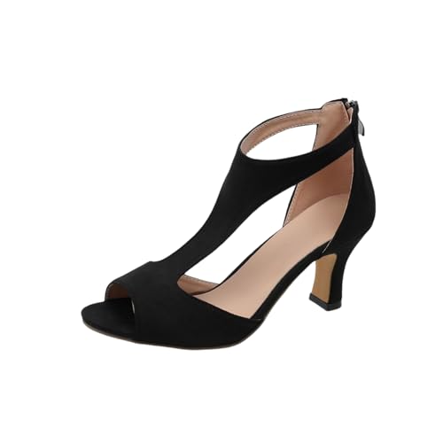 MEIION volmena sandales orthopédiques à talons Sandales Femme à Talon Bloc 5cm, Bout Ouvert, Suède Doux, Confort Été, Chic Soirée, Chaussures Élégantes pour Toutes Occasions