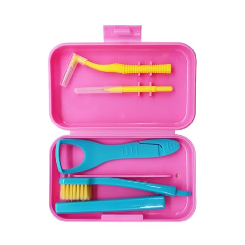 Kit de limpieza de dientes – Cómodo kit de limpieza de dientes de viaje | 4 piezas herramientas de limpieza de dientes, cepillo interdental con cerdas , kit de viaje para cepillos de ortodoncia