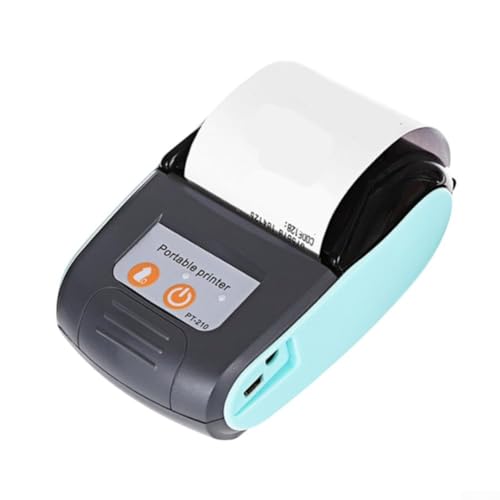 Besttoolifes Impresora térmica de recibos de 58 mm, impresora portátil para iOS, impresora compacta de boletos para POS, mini etiquetadora para minoristas y negocios (azul)