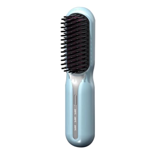 Swiixxer Plancha de Pelo Inalámbrica, Peine Calefactor Caliente, Cepillo Eléctrico Profesional para Alisar el Cabello, Plancha, Cuidado del Cabello de Iones Negativos C