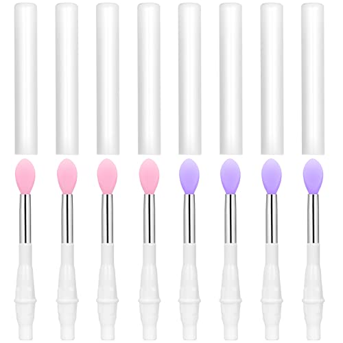 Unaone Silicone Lip Brush, 8 PCS Makeup Beauty Brushes With Cap for Lipstick, Gloss, Mask, Eyeshadow Application