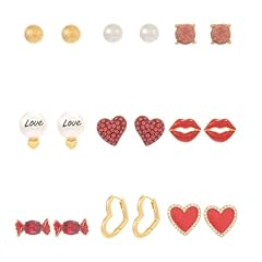 9Pcs Valentines Earrings A