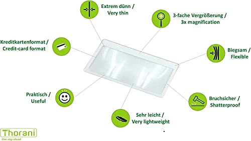 Thorani Pack Of Credit Card Size Pocket Magnifiers, Small Card Magnifier With 3X Magnification, Ultra Thin - Image 2