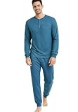 Intimitaly Vanuè - Pijama de Hombre 100% Algodón Largo, Camiseta de Mangas Largas y Pantalón, Ligero y Transpirable, Primavera Verano, M