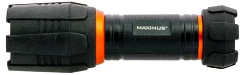Image of MAXIMUS LED Flashlight 5 Watt 310 Lumen - Small, Waterproof, Travel-Friendly Torch with 2 Settings Varying Light Intensity - 67 Meter Range and 3.5 Hours Run Time - 6 x AAA Batteries Included
