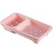 Produktbild SLAKF Tragbare Seifenschale for Badezimmer Lagerung Anti-Rutsch-Seife-Halter-Behälter Plates Bad Gadgets Bad-Accessoires (Color : Pink)
