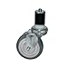 Expanding Stem Caster for 1-5/8" Tubing - Grey Poly - 4" Wheel no Brake