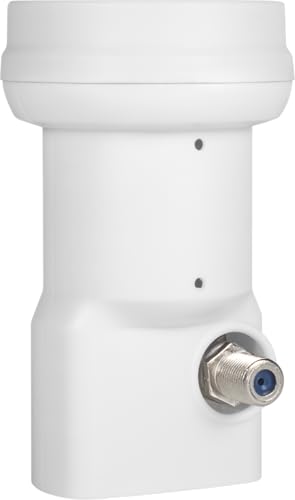 Megasat High Gain Single LNB – LNB universale (per 1 partecipante, ideale per satelliti di difficile ricezione, alto guadagno di segnale da 70 dB) – Bianco