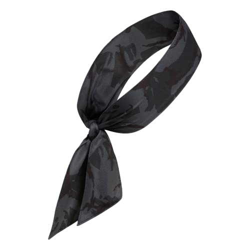 Image of adidas Alphaskin Tie Headband, Grey Six Camo /Black, One Size
