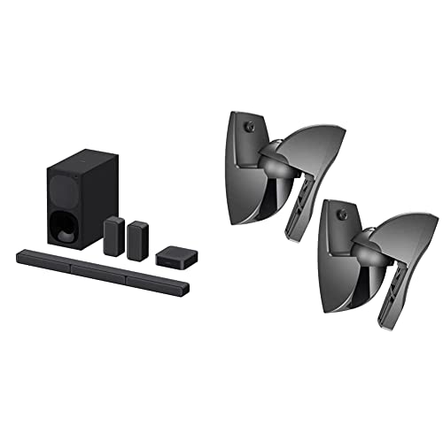 Sony HT-S40R - Barra de Sonido 5.1 (Sistema de Cine en Casa), Negro & Vogel's VLB 500 Soporte de Pared Universal para Altavoces Máx. 5 kg, Embalaje ecológico, Negro (2X)