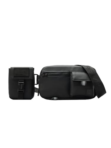 Image of The Souled Store TSS Originals: Noir Fanny Pack | Sleek All-Black Crossbody Waist Bag | Water-Resistant Travel Pouch for Men & Women | Lightweight Urban Belt Bag for Festivals & Commuting