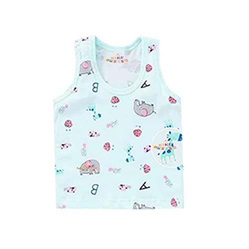 Image of KIKE New Born Baby Pure Cotton Printed Regular Fit Sando Innerwear Baniyan Kids Vest Infants Sleeveless Undershirts for Cute Boys Girls 0-24 Months (Pack of 6)