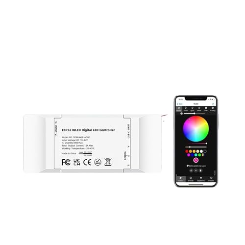 Contrôleur LED ESP32 WLED RGB 5-24V pour ruban pixel adressable et variateur