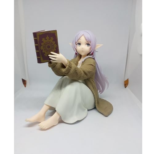 Image of LUNK Anime Frieren Action Figure,Frieren Manga Character Frieren Figurine Sitting Statue PVC Model Desktop Decoration Collectible Gifts,13cm /5.1in
