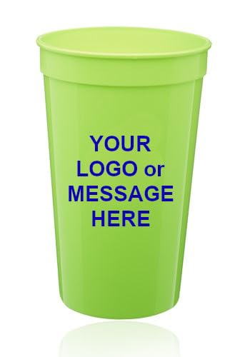 50-Qty Customized 22 oz. Plastic Stadium Cups - Bulk Logo Promotional Products