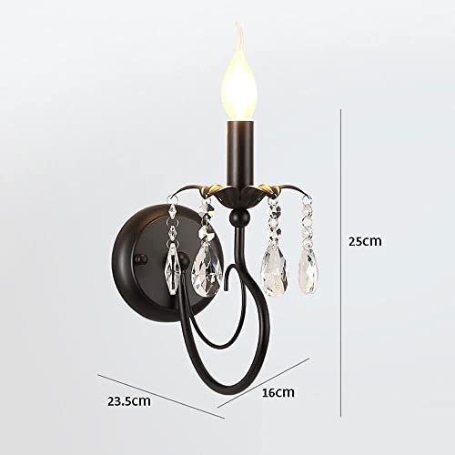 Lámpara de pared E14 interior y aplique de cristal moderno color negro 6