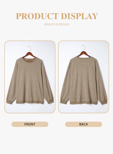 Image of Eytino Women Plus Size Sweatshirt Oversized Crew Neck Long Sleeve Tops