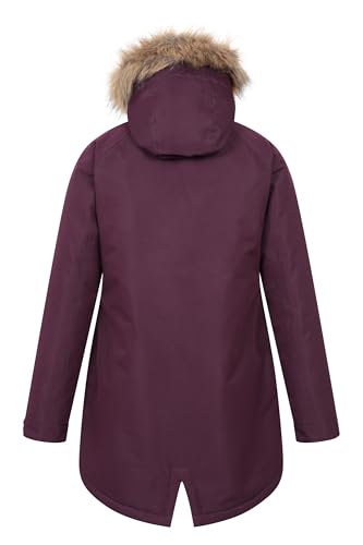 Mountain Warehouse Tarka Womens Winter Jacket -Long, Padded Coat, Waterproof, Fleece Lining Ladies Coat, Fur Trim Hoodie - Ideal For Camping in Cold Weather Burgundy 8 - Image 5