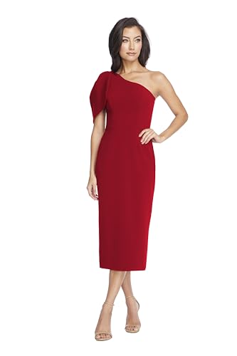 Image of Dress the Population Womens Tiffany One Shoulder Bow Detail Midi Sheath Dress