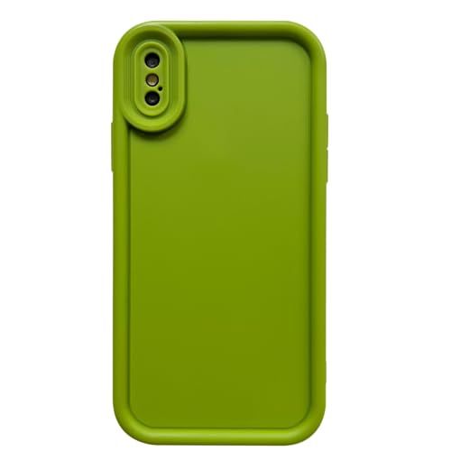 Image of Puxicu Slim Case for iPhone Xs, Enhanced Camera Protection, Shockproof Skin-Friendly Touch Soft Case Cover for iPhone X Phone 5.8 inch, Avocado Green