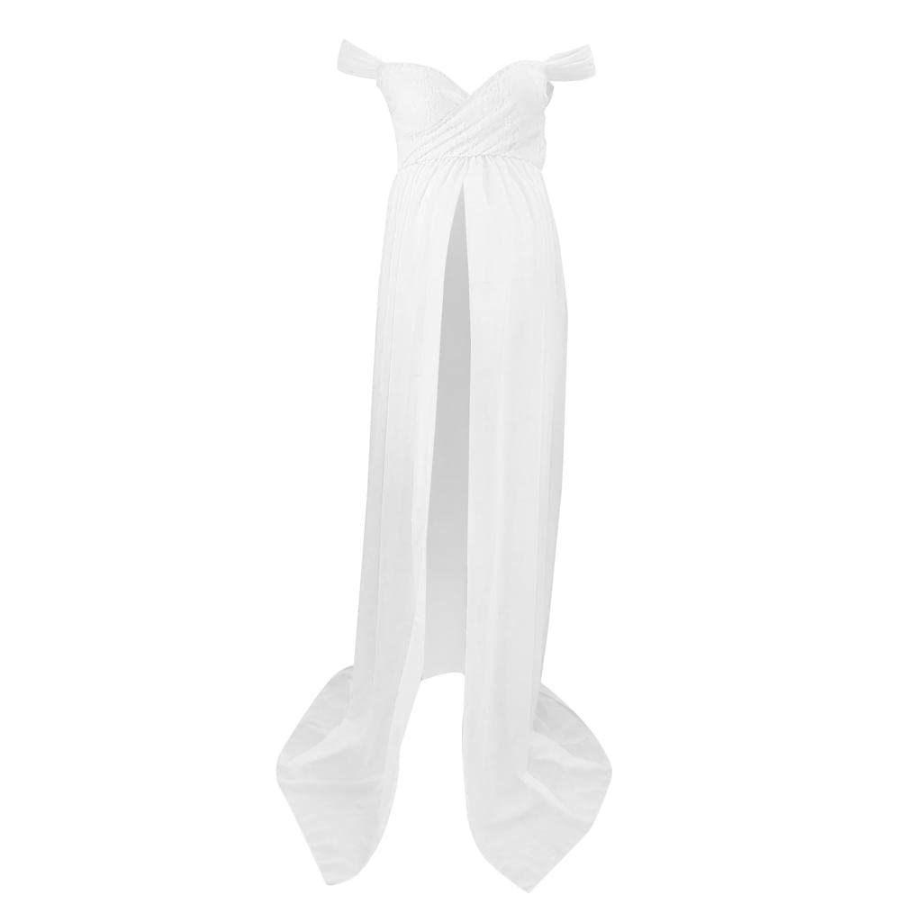 fabloft Photography Maternity Dress Off Shoulder Long Maxi Dress Prop White S-picture-11
