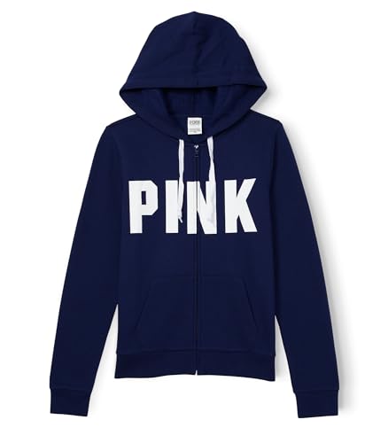 Victoria's Secret Women's PINK Logo Full Zip-up Sweatshirt, Ensign Sans, XS - image 4