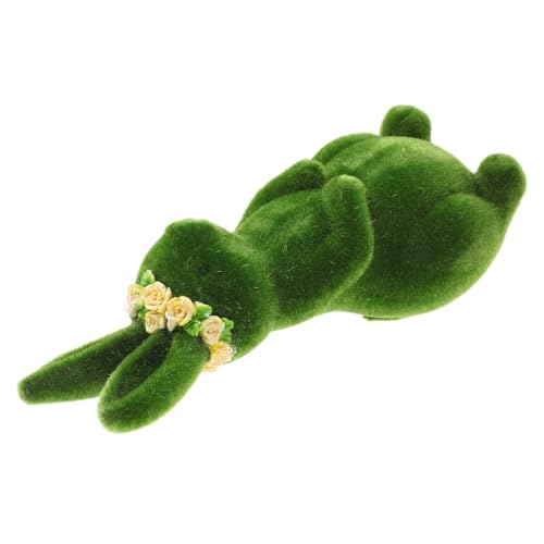 Décoration de Pâques lapin floqué debout de 25 cm stable qui résiste au vent et à la pluie