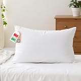 Banzaii cuscino letto, guanciale di altissima qualità tessuto percalle 100% cotone imbottitura finissima fibra di poliestere morbidissimo traspirante anallergico misura 50 x 80 made in Italy