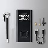 Tire Inflator Portable,Car Tire Air Compressor [Cordless & Strong Power]6000mAh, Air Pump [Fast Inflation 150PSI]. LCD Light, for Car, Bicycle, Motorcycle, Various Balls, Swimming Laps-Motor Ball