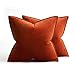 MIULEE Pack of 2 Decorative Velvet Throw Pillow Covers Soft Burnt Orange Pillow Covers Soild Square Cushion Case for Sofa Bedroom Car 18x 18 Inch 45x 45cm