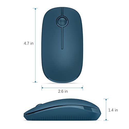 Image of VssoPlor Wireless Mouse, 2.4G Slim Portable Computer Laptop Mouse with Nano Receiver Quiet Silent Optical Mice for Notebook, PC, Laptop, Computer-Sapphire Blue