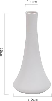 Bright White Ceramic Vase Set, Minimalist Modern Decorative Vases for Living Room Tabletop, Small Flower Vases for Floral Arrangements & Home Decor