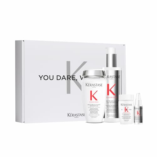 KÉRASTASE Première - Routine Ultra-Réparatice Cheveux Abîmés - Formule Innovante à l'Acide Citrique & Glycine - Sans Sulfate - Bain Décalcifiant 250ml & 45ml + Concentré Décalcifiant 250ml & 45ml