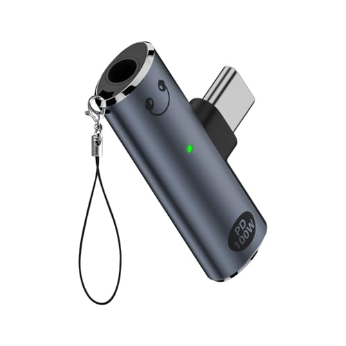 Duttek USB C to 3.5mm Audio Adapter 100W PD, 2 in 1 USB C Splitter and TypeC Headphone Adapter for iPhone 16/15, Pixel 9 (1 Pack-Grey)