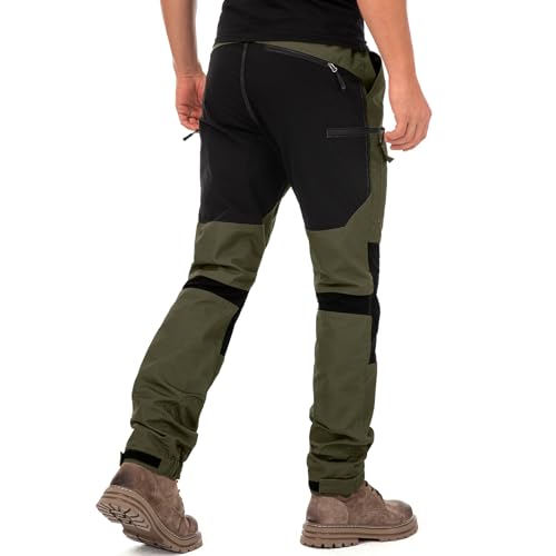 yeyity Wanderhose Herren Outdoor Hosen Robust Atmungsaktiv Langlebig Taktische Hose Arbeitshosen Männer zum Outdoor-Aktivitäten und Außenarbeiten(9925,Amy Grün,M)