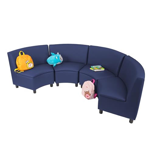 Image of FDP Kid Comfort Collective Modular Wedge Chairs, 4-Pack - Navy